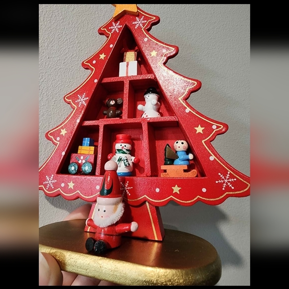 Vintage mini wooden Santa's toy workshop decor Brand New In Box